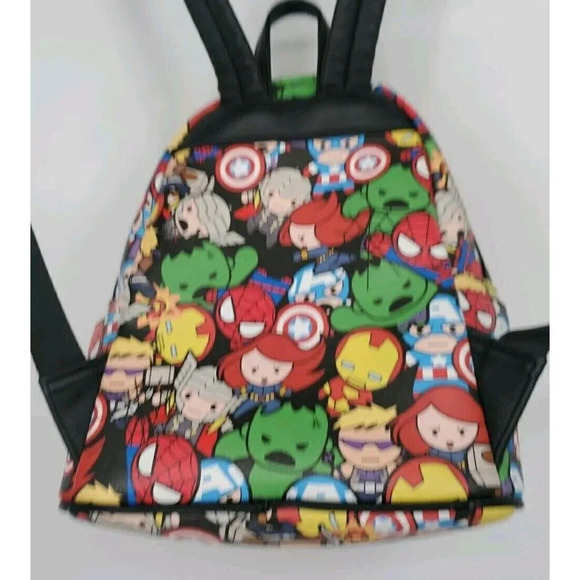 Loungefly OG Marvel Chibi Avengers Mini Backpack Black Widow Captain America EUC - Picture 5 of 16